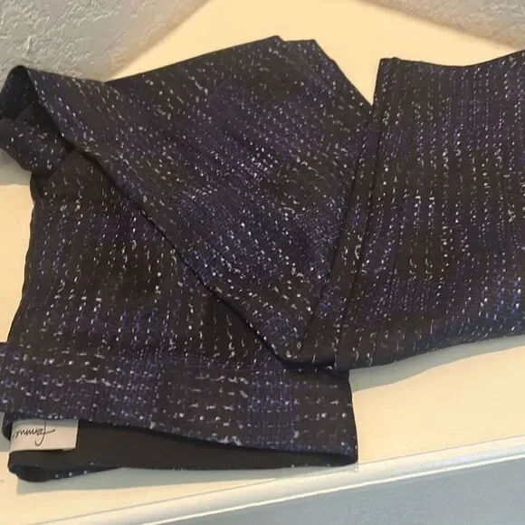 Femme d’armes Size 2 Ankle Zip Dress Trouser Blue Black Geo Print Office Casual